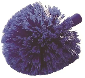 DUSTER, ROUND, SOFT FLAGGED PVS BRISTLES, CARLISLE SANITARY MAINTENANCE, BLUE LARGE